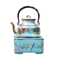 Electric Ceramic Stove Thickened Glass Automatic Timer Keep Warm Automatic Power Off Tea Steamer Household 1200ml Tea Kettle 1