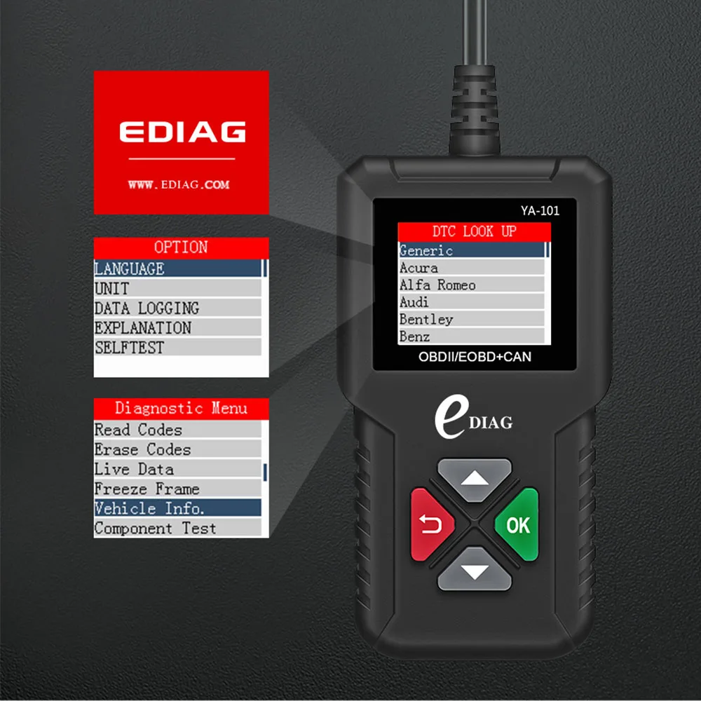 Car Diagnostic Tools Universal Version OBD2 Code Reader Digital Display Multi Language OBD 2 Scanner Fault Code Clear 5