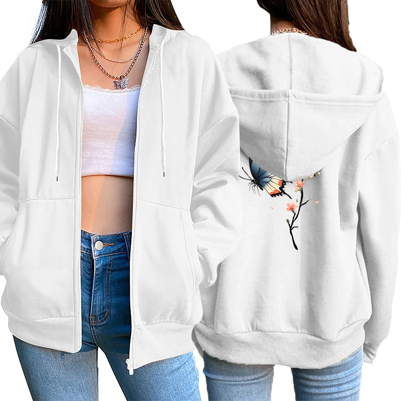 Description Picture 4 of itemWomens Hoodie Coat Printing Hot Sales Fashion Zipper Tops Sports Sweatshirt Casual Jogging Woman Coat Clothing Streetwear Summer