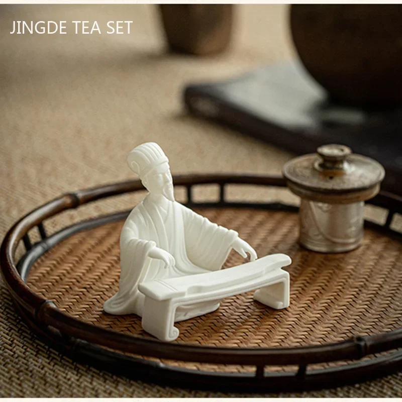 Creativity Ceramics Tea Pet Figure Statue Tea Table Decoration Home Handmade Potted Ornament Boutique Teaware Accessories