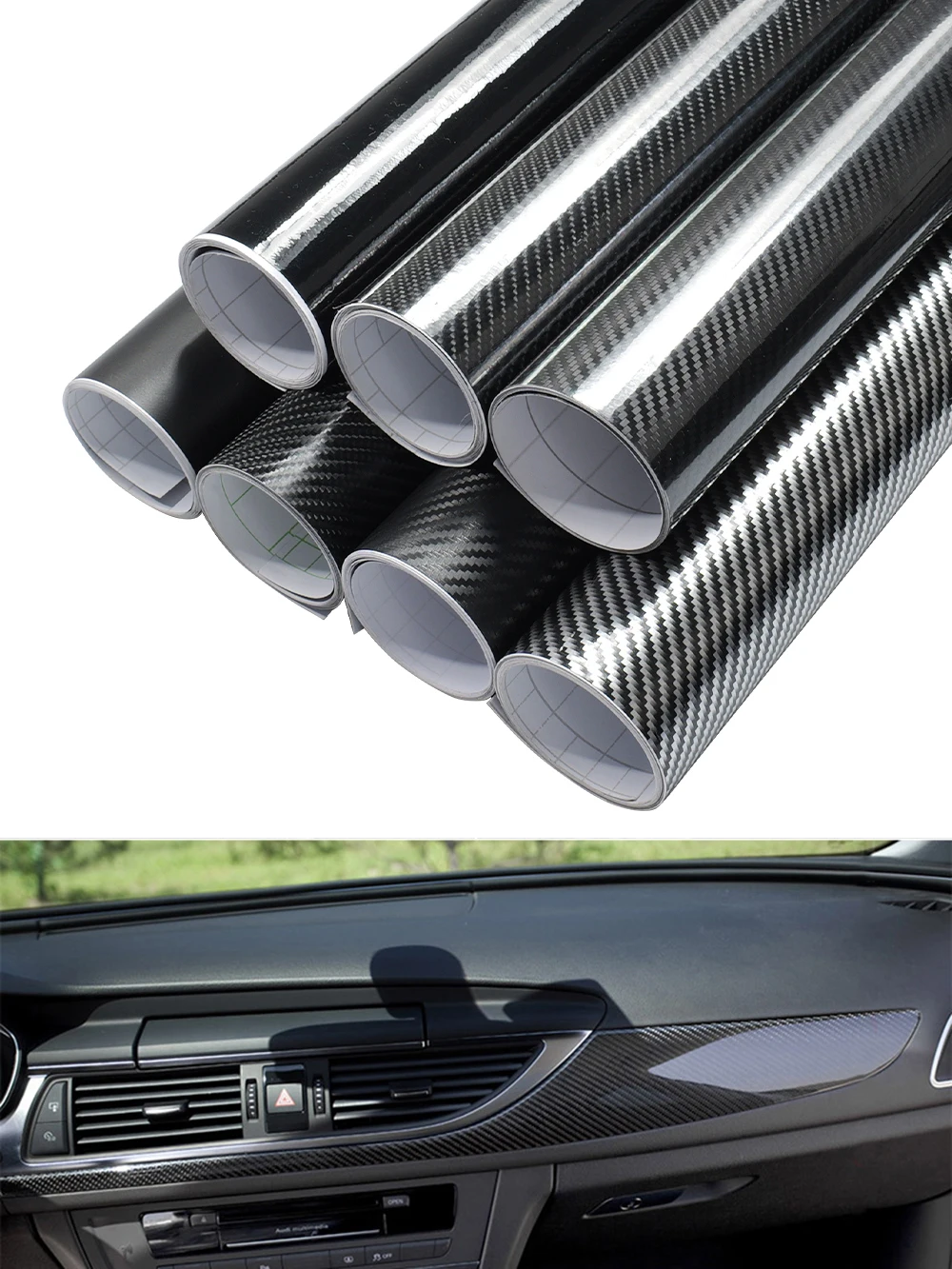2D 3D 4D 5D 6D Carbon Fiber Vinyl Wrap Film Waterproof Car Stickers Console Computer Laptop Skin Auto Motorcycle Accessories