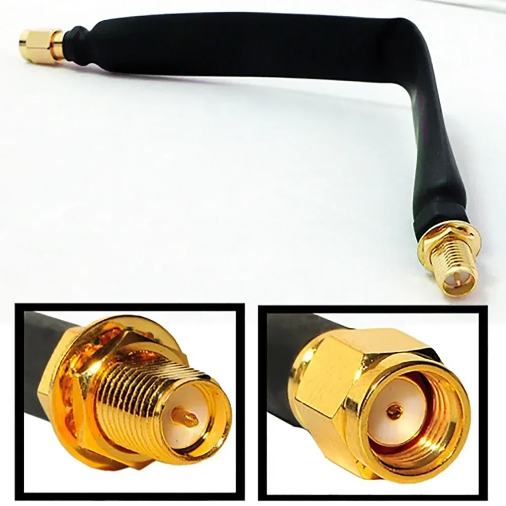 Coaxial Extension Pigtail 25cm Flat RP-SMA Male To RP-SMA Female WiFi Adapters 802.11ac 802.11n 802.11g 802.11b Coaxial Cable coaxial pigtail