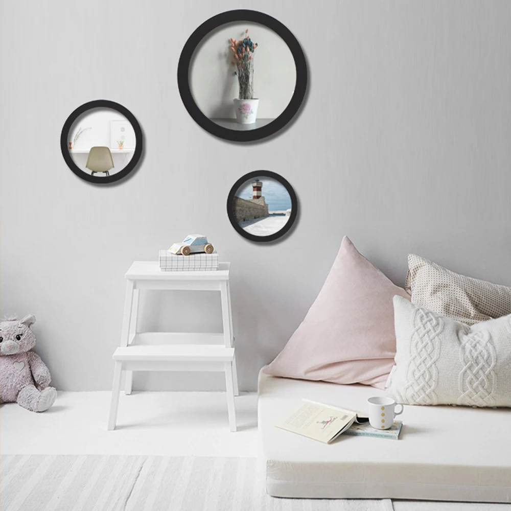 Photo Frame Wood Photo Frame Wood Frame Wood Picture Frame Round Photo Frame DIY Wooden Wall Mounted Hanging Picture Frame Weeding Gift Home Decor Murale 6-12inch