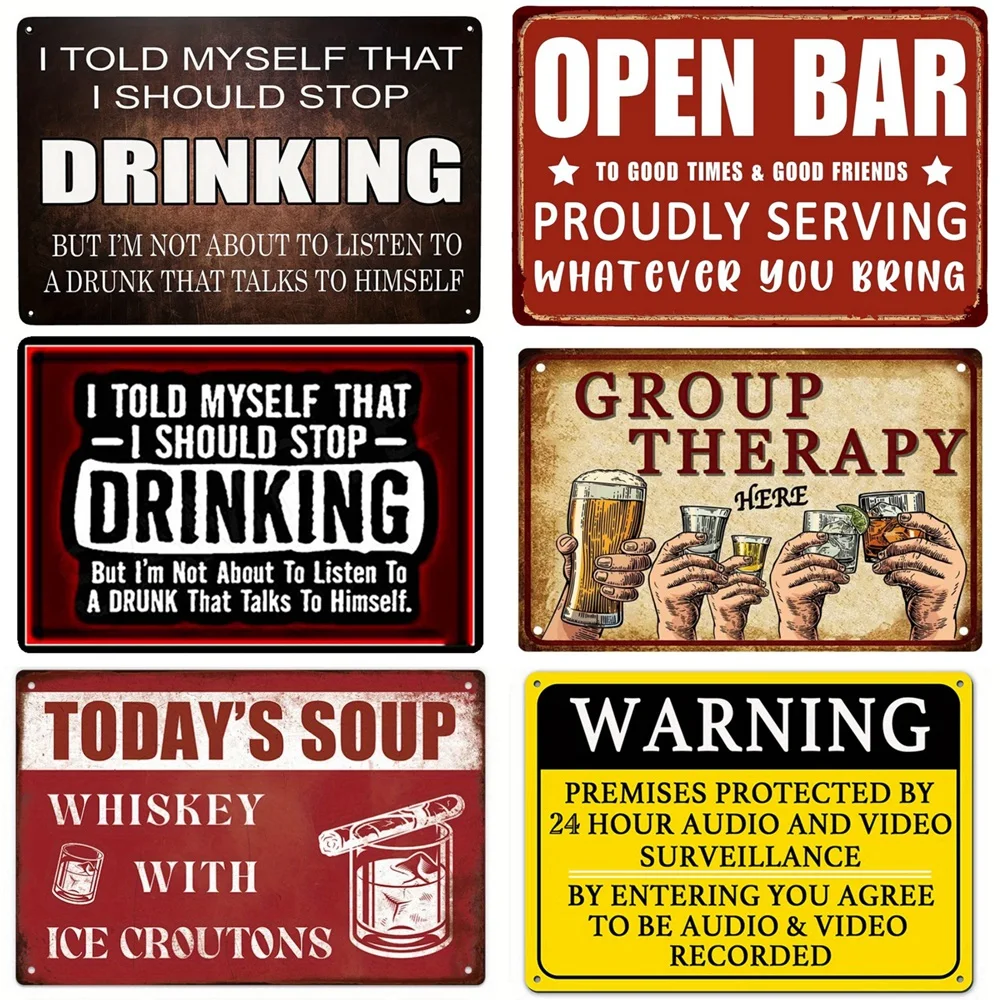 Insegna In Metallo Vintage 'Bar Open' 30,5x20,3 Cm - Cartello Da Parete In Alluminio Antiruggine Per Bar, Man Cave E Decorazione Divertente - Regalo Sarcastico