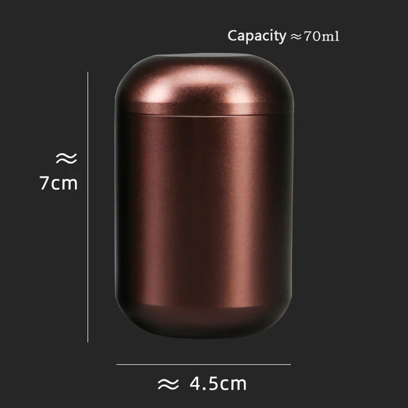 Al Alloy Tea-leaf Capsule Jar 45*70MM Tobacco Storage Can Herb Spice Keep Case for Smoking Accessories