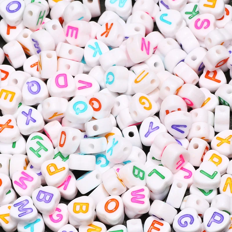 700pcs 7 Colors Round Letter Beads Acrylic Alphabet Number Beads for  Jewelry Making DIY Necklace Bracelet (