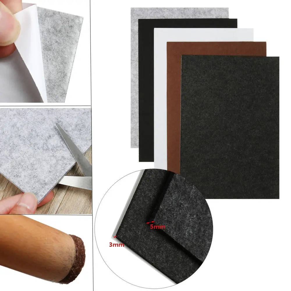 Self Adhesive Furniture Leg Anti Slip Chair Table Mats Felt Pads Anti Scratch Floor Protection DIY Cutting 1 Sheet furniture leg pads,furniture pads