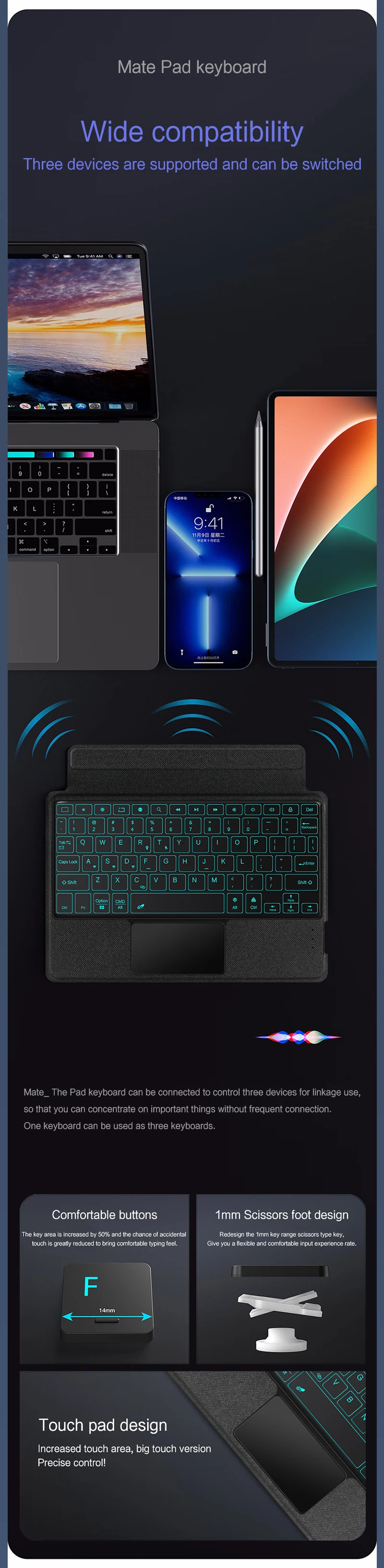 Capa para Tablet, Espanhol, Português, Xiaomi Pad 6, 5 Pro, Redmi Pad SE, 11
