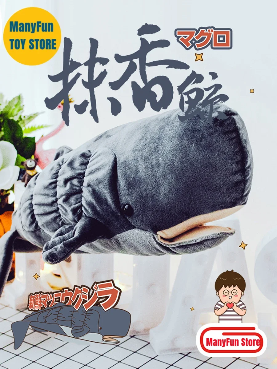 Sperm Whale High Fidelity Anime Cute Cachalot Plushie Pottwal Plush Toys Lifelike Animals Simulation Stuffed Doll Kawai Toy Gift 5
