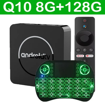 Android TV Box Q10 Android 14 Dual Wifi 2.4G e 5G Google Voice Ram 4GB 8GB Rom 64GB 128GB lettore multimediale 3D 8K Video 4K Set Top Box 1