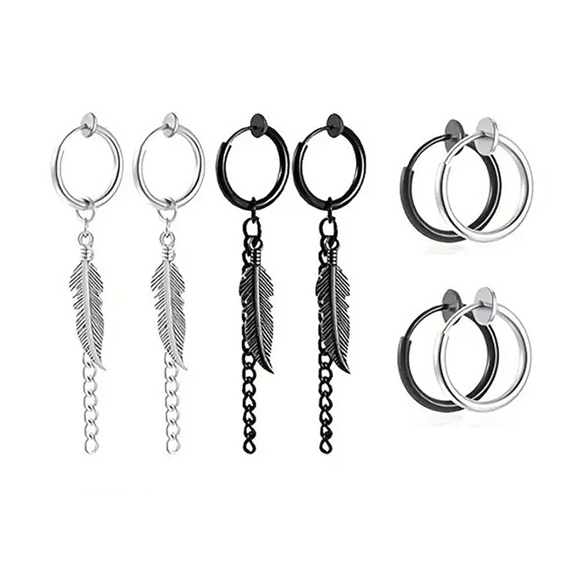 Ear Clip Earrings Clip Earrings Ear Clip Magnetic Earrings 2-10pairs Men's Earring Set