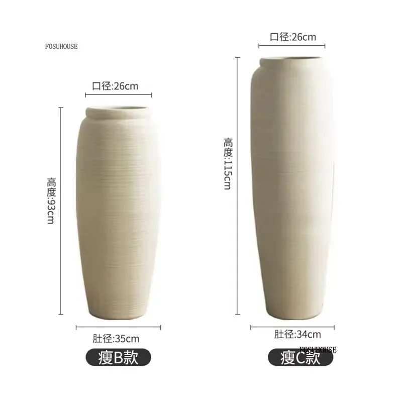 Nordic Ceramic Large Vases Nordic Living Room Flower Arrangement Vase Floor-standing Modern Simple Room Decorative Ornaments CN 6