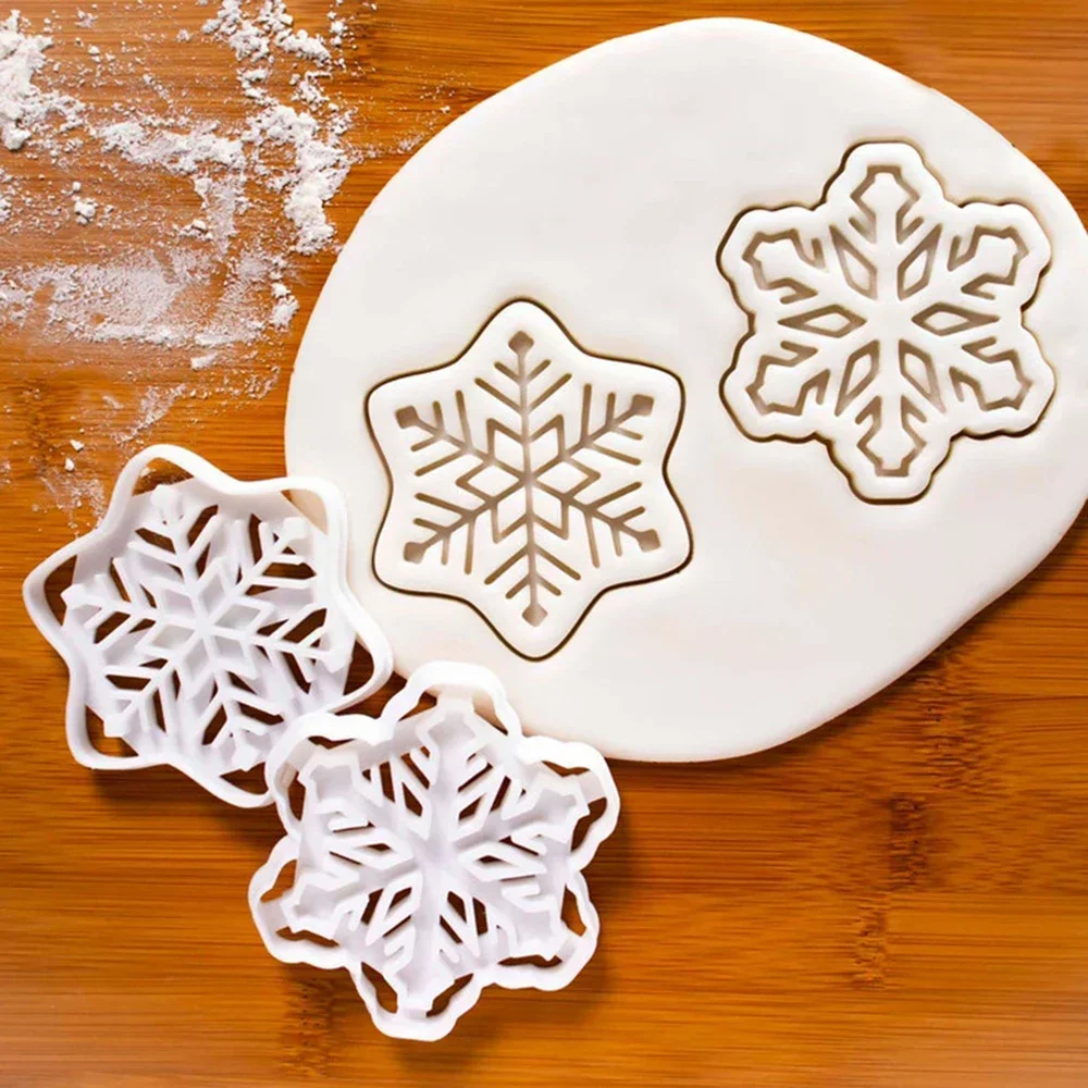Cookie Cutter Cookie Mould Cookie Printing Mold Baking Mold Christmas Gingerbread Cookie Cutters Snowflake Santa Plastic Cookie Mold Biscuit Stamp Christmas Kitchen DIY Baking Supplies