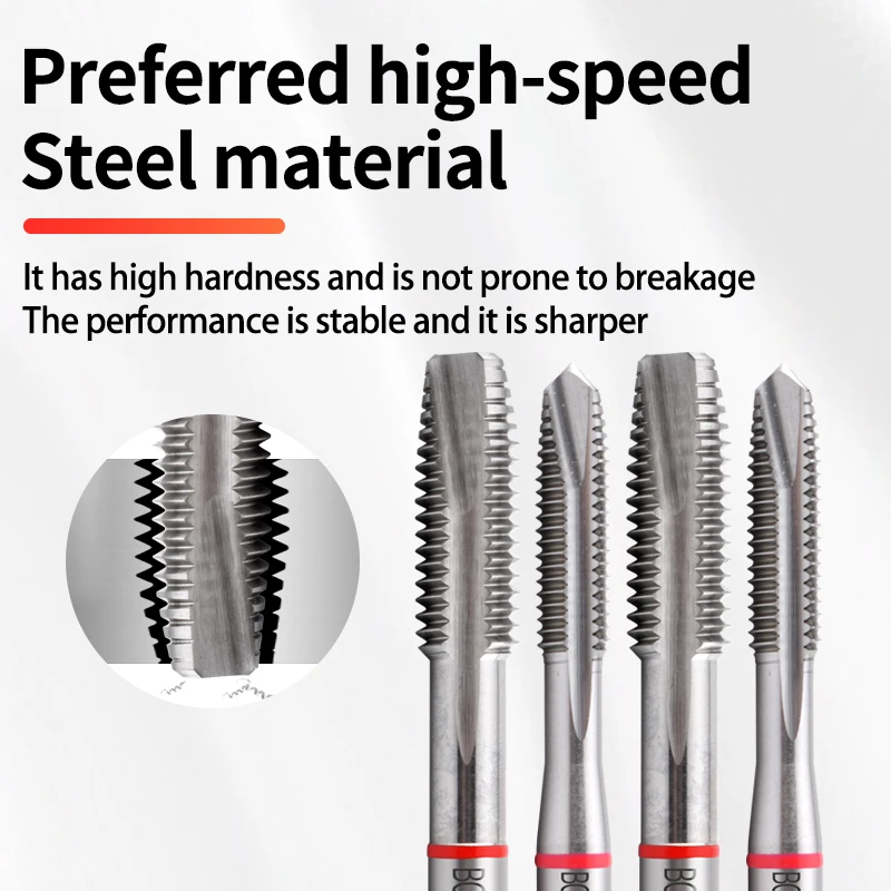 HSSE Red Ring JIS Standard Spiral Pointed Tap M1 M1.2 M2 M3 M4 M5 M6 M7 M8 M9 M10 M11 M12 Machine Sc