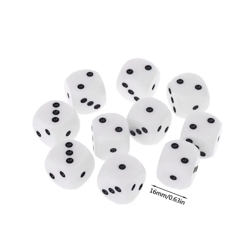YD61 10Pcs 16mm D3 Six Sided Dices Beads For Dungeons & Dragon D&D RPG Poly Desktop game dice dice set