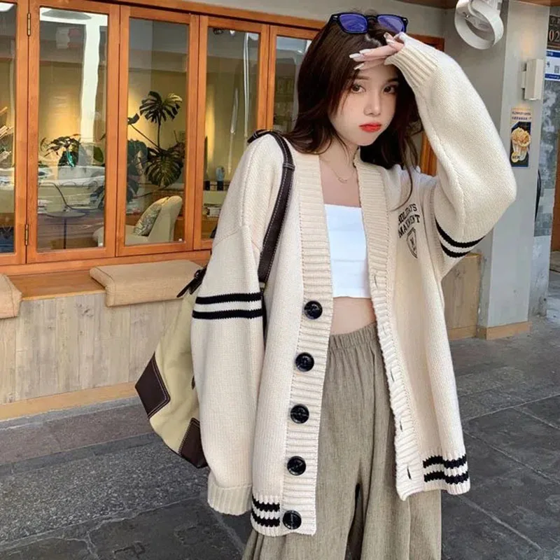 

Cardigan Women Sweater Cosy Fashion All-match Patchwork Korean Style Ins New Arrival Kawaii Simple Popular Trendy Leisure Young