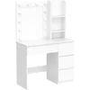 Makeup Vanity with Lights, 37inch Vanity Desk with Power Strip, 4 Drawers Makeup Table with Lighted Mirror, 3 Lighting Colors 6