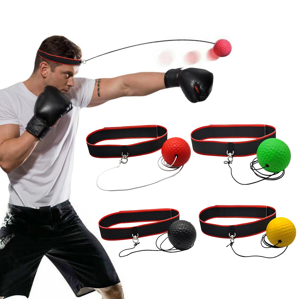 Boxing Training Ball with Adjustable Headband React Reflex Ball Improve Speed Focus Hand Eye Coordination Training