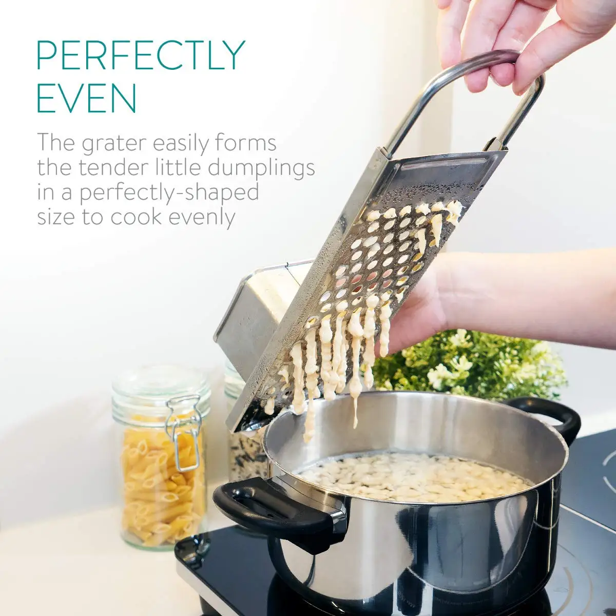 Spaetzle Maker Spaetzle Press For Traditional German Dumplings Egg Noodles Dishwasher Safe Flat Grater Stainless Steel With Lid