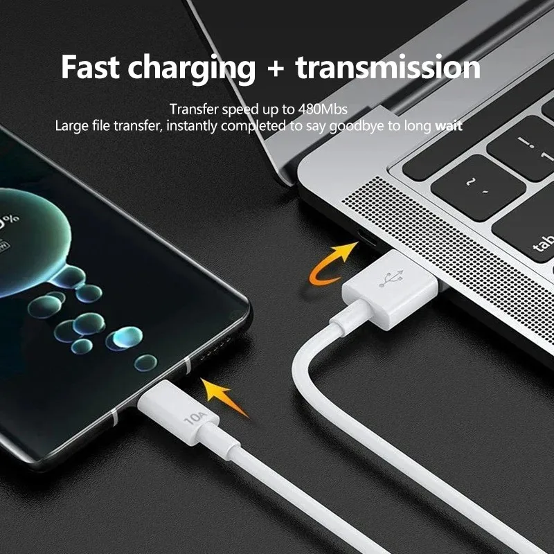 รูปสินค้า สายชาร์จ USB-C 10A 120W ชาร์จเร็ว สำหรับมือถือและแท็บเล็ต