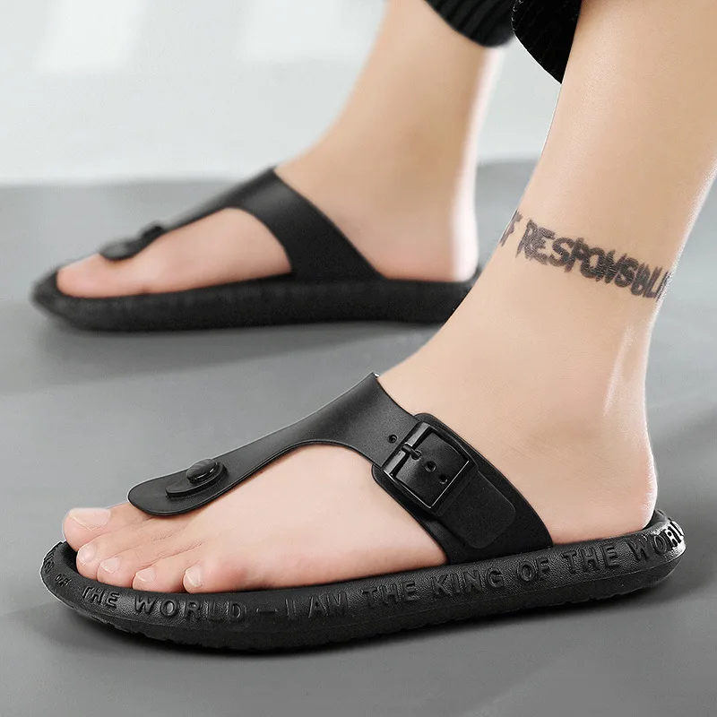 New Fashion Flip-flops Men's Non-slip Clip Light Outdoor Casual Beach Slippers Korean Version Trend Outside Wear mens shoes