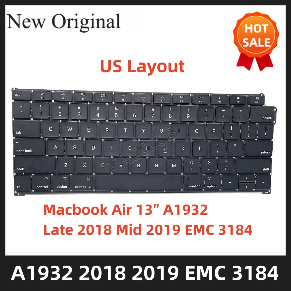 Tastiera A1932 Layout Usa Per Macbook Air Retina A1932 13 "Fine 2018 Metà 2019 Emc 3184 Tastiera Usa