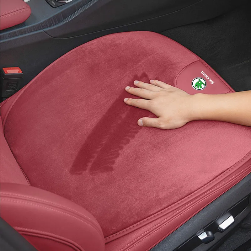 Car Seat Cover Backrest Pad Cushion For Skoda Octavia Superb Rapid Kodiaq Karoq Fabia Kamiq Enyaq RS car seat belt covers