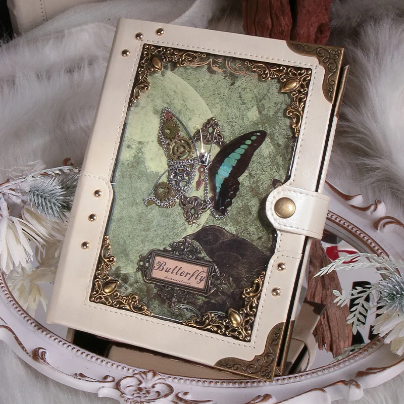 Butterfly Embossed PU Notebook with Loose Leaf Binding for DIY Inspiration