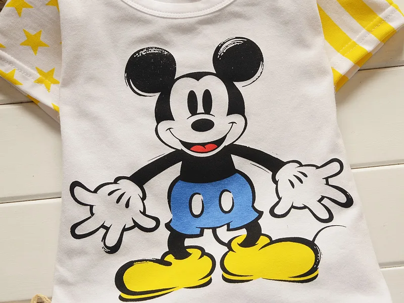 Summer Baby Boys Girls Mickey Mouse Clothing Sets Children Fashion Cartoon T Shirt+ Shorts Suit Toddle Kids Infant Sport Clothes