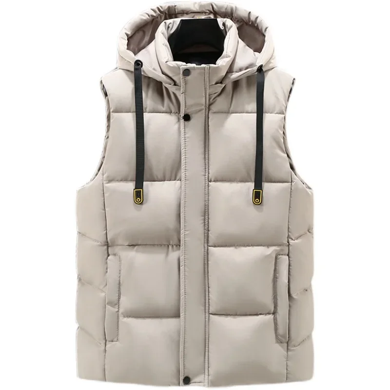 Vest Men Autumn Winter Warm Hooded Sleeveless Jacket Waistcoat Mens Vest Casual Coats Man
