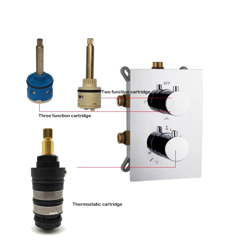 Faucet Cartridge Thermostatic Mixing Valve The Cartridge For Thermostatic Shower Faucet Mixing Valve Concealed Easy-mount Box Brass Concealed Valve Spare Part