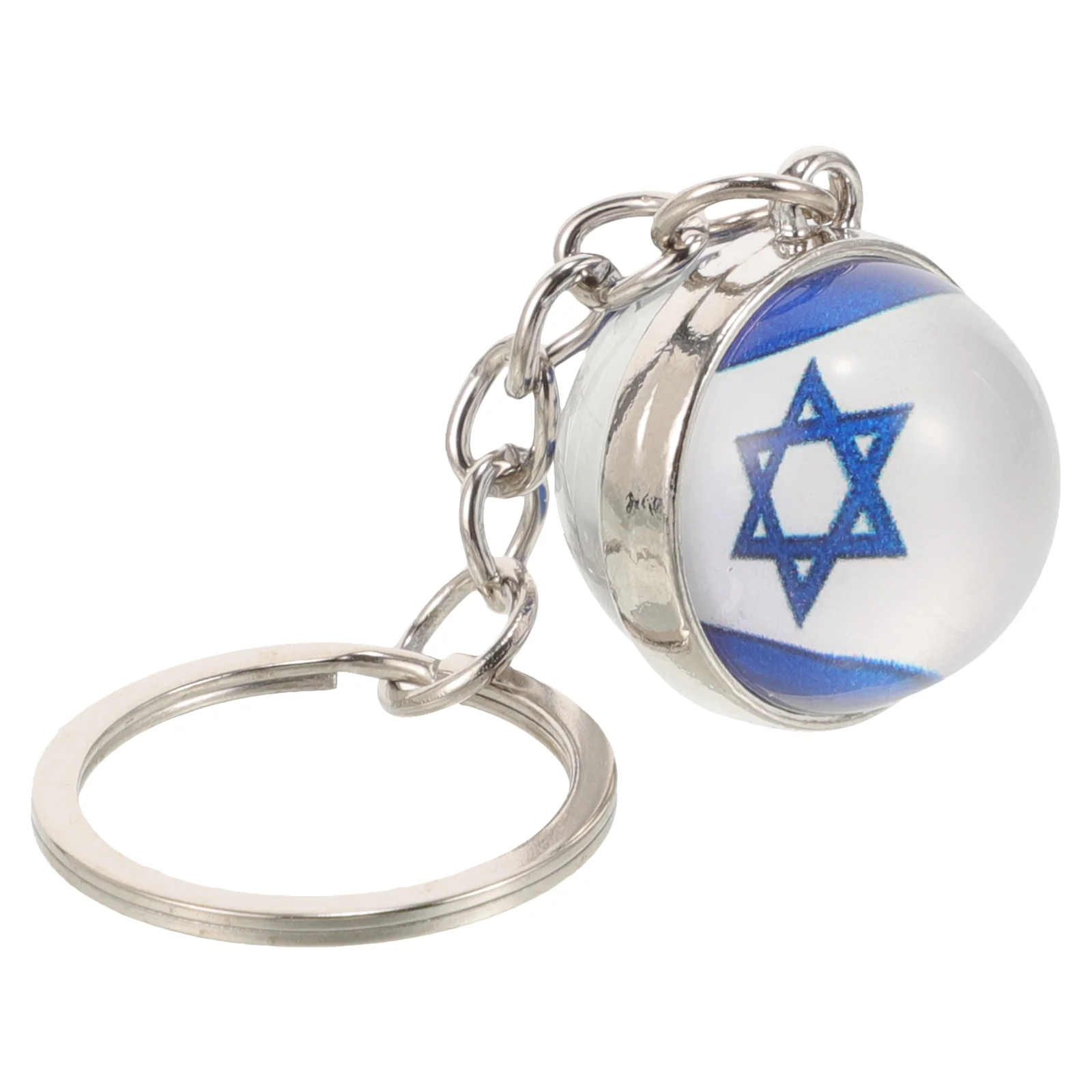

Israel Flag Keychain Patriotic Key Chain Key Decor National Flag Decor Key Ring Glass Ball Key Holder