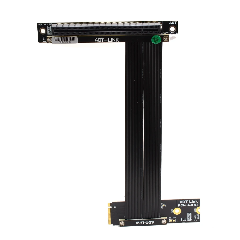 Adaptador de Extensão de Placa de Vídeo para Gpu Extensor Flexível Pci-e 4.0 16x Pcie X16 m2 M.2 Nvme m Key Ssd Riser Gen4 64gbps - Imagem 3