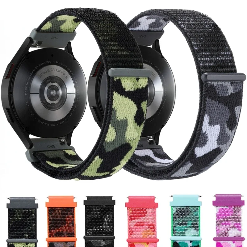 

Ремешок нейлоновый для Huawei Watch 4/GT4 3 Pro, камуфляжный браслет для Amazfit GTR/Stratos/GTS4 Samsung Watch 5/4, 20 мм 22 мм