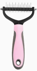 Versatile Double - Sided Pet Grooming Brush for Effortless Detangling and Dematting (Pink1PCS)