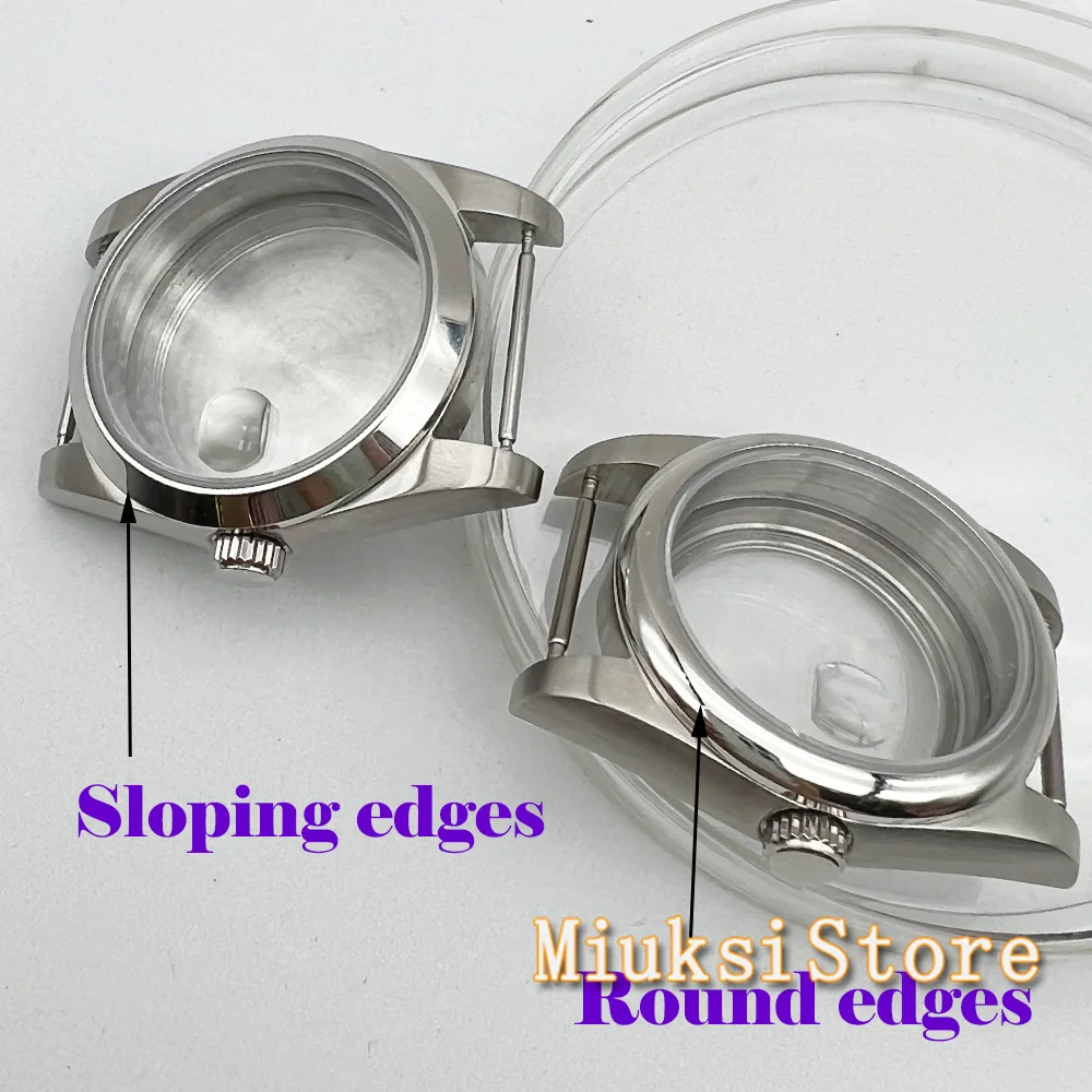 36mm Watch case stainless steel sapphire glass fit NH35 NH36  