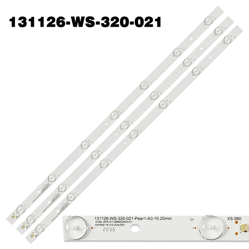 

3pcs/set LED backlight bar 131126-WS-320-021 For Pana sonic TC-32A400U V320HWSD06 TC-32A400X TC-32A400B TH-32A400C 32AS500C