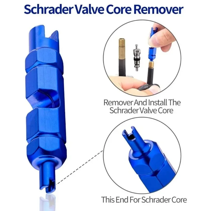 Valve Core Remover Tool for Presta Schrader Valve Extender Tire Repair Wrench for Bike Car Bicycle Motorcycle Tyre 1Pcs