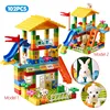 153PCS Big Particle Roof Blocks Compatible City House Big Size Slide Building Blocks Castle Brick Toys For Children 3
