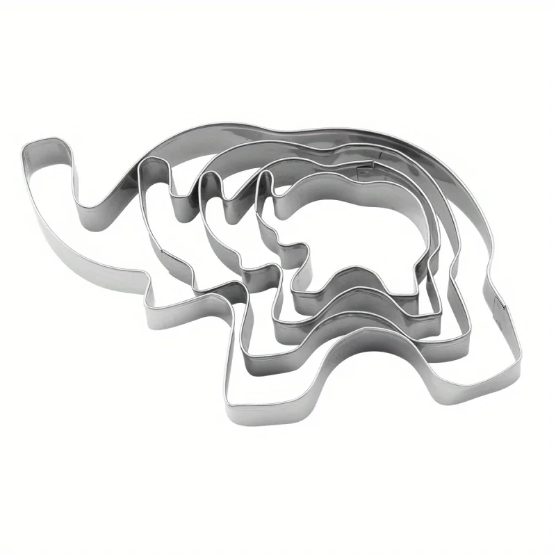 4Pcs/set, Cartoon Elephant Stainless Steel Cookie Mold Fruit and Vegetable Moulding Elephant Cookie Moulding