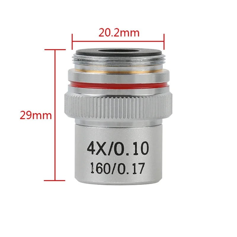 4X 10X 20X 40X 60X 100X Achromatic Objective Lens f/ Biological Microscope  185mm