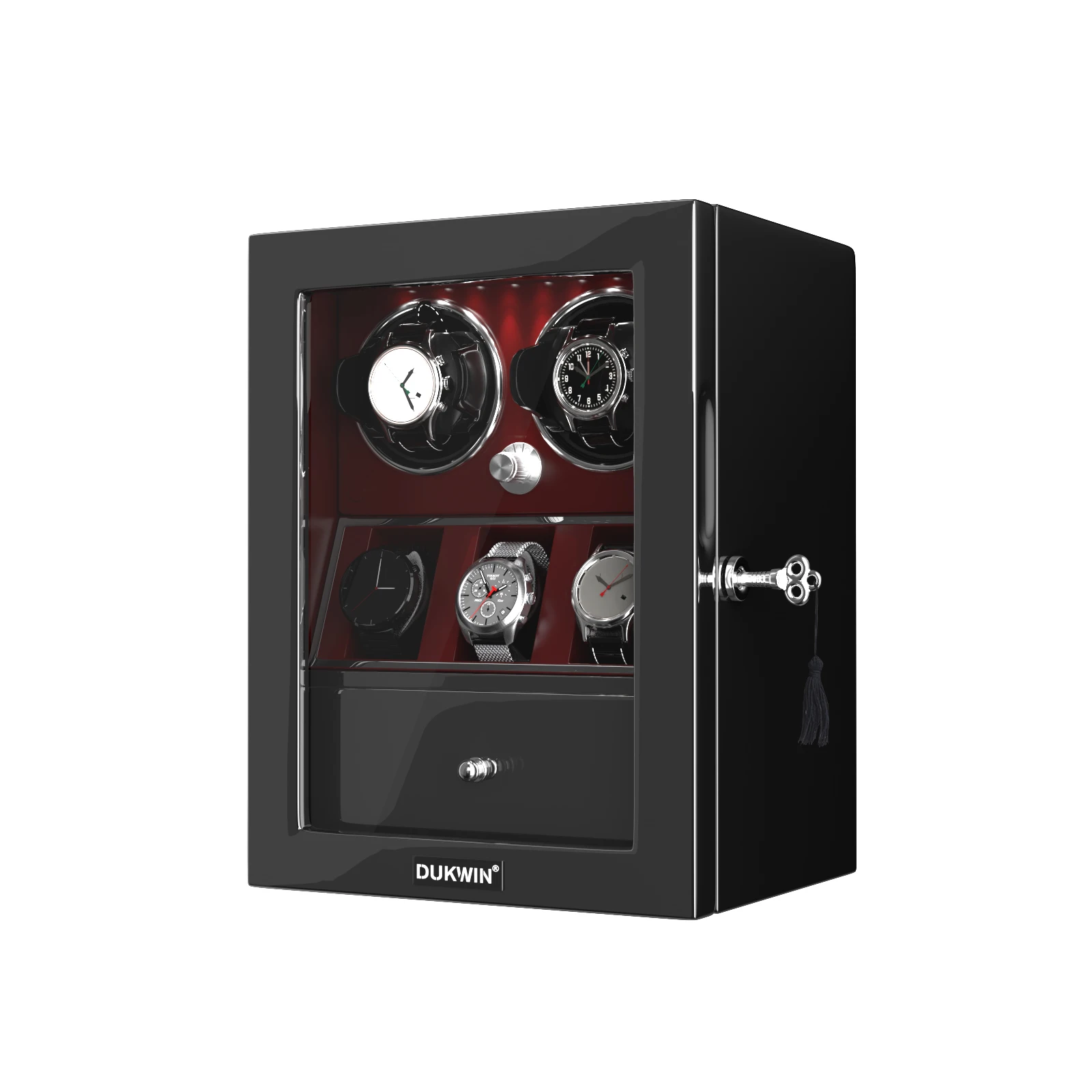 Watch Winder for Automatic Watches 2/4/6/8 slots with Extra Storages Box LED Light  Quiet Mabuchi Motor