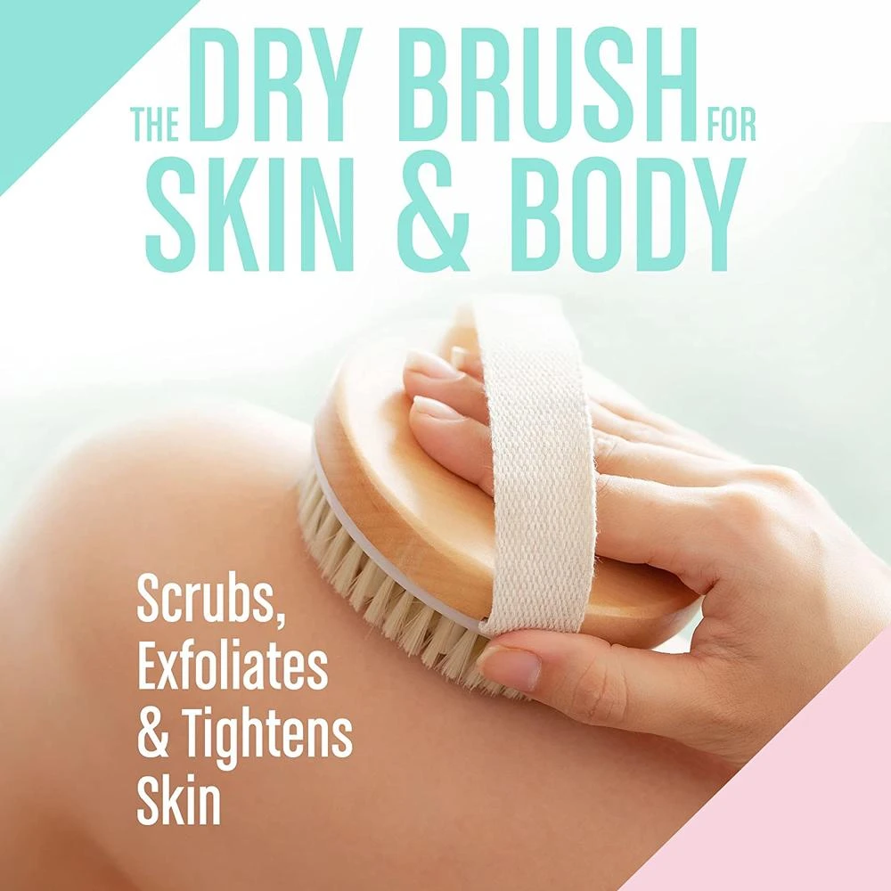 Body Brush, Neutral Dry Brush For Cellulite And Lymph, Round Exfoliating Scrub With Soft
