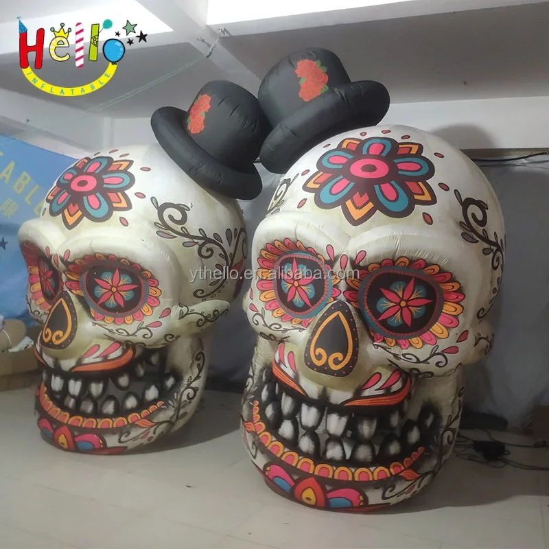 halloween Scary Hanging Skull Head Model Catrina Inflatable