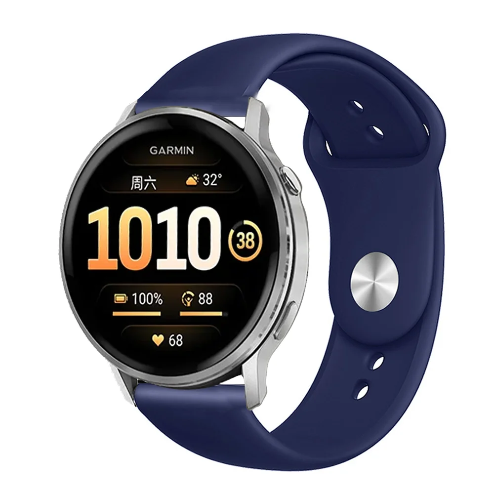 Silicone Sports Strap - Adjustable Fitness Bracelet, 20/22 mm Band