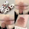 1pc Waterproof Matte Coffee Brown Lipstick Moisturizing Long Lasting Not Easy To Fade Low Saturation Rose Pink Brown Lip Gloss 5