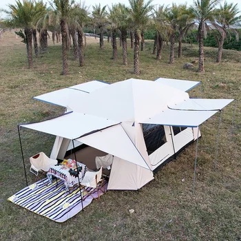 Oversized 13㎡ Double-Layer Camping Tent – 2 Bedrooms, 4 Halls, Rainproof & Sunproof 1