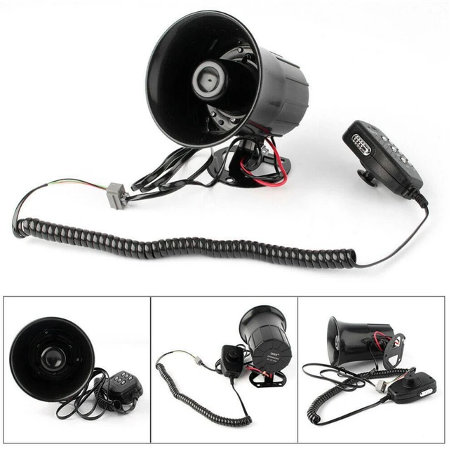 Auto Warna larm 6-Ton laut Polizei Feuer Sirene Luft Signalhorn pa  Lautsprecher 12V Horn Megaphon Auto Hupe 120db - AliExpress