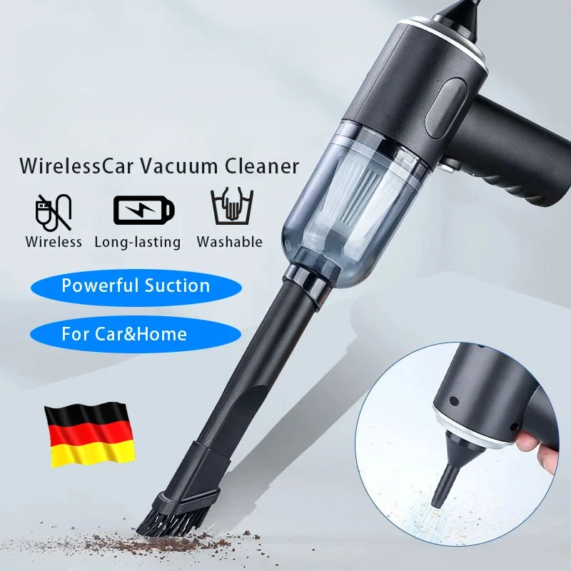 9000Pa Wireless Car Vacuum Cleaner USB Charging 1200mAh Portable Cleaning Appliance Mini Wet and Dry Vacuum Cleaner Household 1