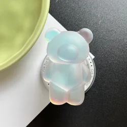 Kawaii Pastel 3D Bear Magnetic Phone Stand - Shockproof & Anti - Slip Desk Holder (WHITE)